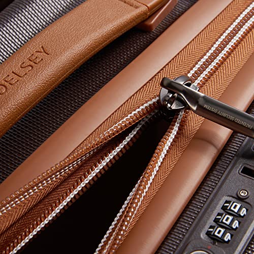 DELSEY PARIS Chatelet Air 2.0 - Hardside Carry-On Luggage 19 Inch - 360° Spinner Wheels - TSA Lock - USB Port - Lightweight Polycarbonate Travel Suitcase, Chocolate Brown