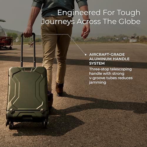 Briggs & Riley 21 Inch International Carry-On Luggage with Wheels - Small Rolling Hard Shell Heavy Duty Suitcase with Laptop Compartment - 360 Spinner Wheels - Torq Collection - Ocean