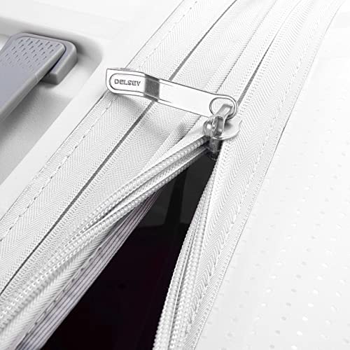 DELSEY PARIS Clavel Hardside Expandable Luggage with Spinner Wheels, White, Carry-On 19 Inch