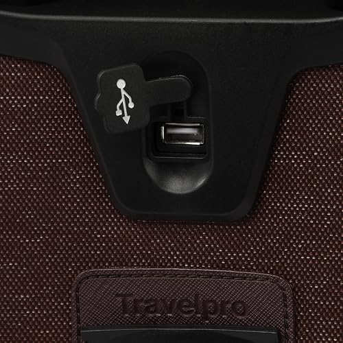 Travelpro Platinum Elite Softside Expandable Carry on Luggage, 8 Wheel Spinner Suitcase, USB Port, Men and Women, International, Bordeaux Red, Carry On 19-Inch
