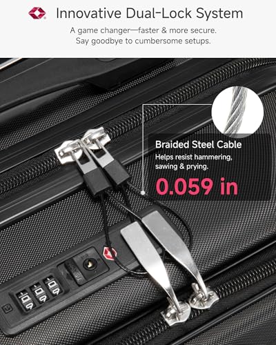 Carry On Luggage 22 x 14 x 9 Airline Approved, H1F Front Pocket Hardside Suitcase with Spinner Wheels, TSA Lock (FX-Lite, Beige, Carry on 20 Inch)