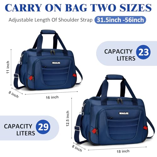 Underseat Carry On luggage Bag Airplanes Personal Item Bags Weekender Overnight Travel Tote Bag Shoulder Small Softside Carry on Luggage Travel Duffel Bags For Men Women -16 IN Navy Blue