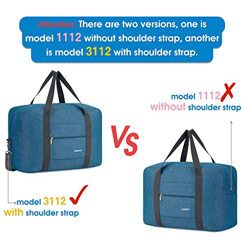 For Spirit Airlines Personal Item Bag 18x14x8 Foldable Travel Duffel Bag Tote Carry on Luggage Duffle Overnight for Women and Men (1112-Thick Series Navy Blue)