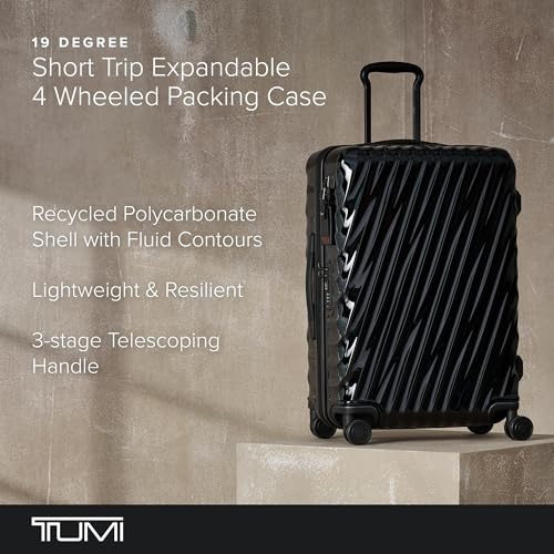 TUMI - 19 Degree Medium Expandable Checked Packing Case - 4-Wheeled Luggage - Hard Shell Suitcase - 26.0" X 17.5" X 10.0" - Black