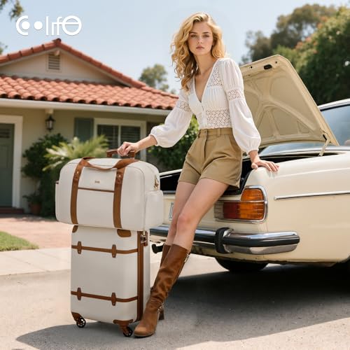 Coolife Luggage Set 3 Piece Suitcase Set Carry On Luggage PC Hardside Luggage TSA Lock Spinner Wheels Telescopic Handle