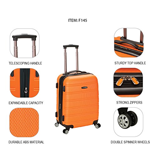 Rockland Melbourne Hardside Expandable Spinner Wheel Luggage, Carry-On 20", Blue