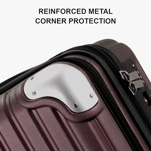 LEVEL8 Grace Large Carry on Luggage, 20 Inch Expandable Hardside Suitcases with wheels, Abs+Pc Harshell Spinner Luggages with Tsa Lock, Red