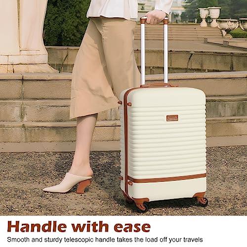 Coolife Suitcase Set 3 Piece Luggage Set Carry On Travel Luggage TSA Lock Spinner Wheels Hardshell Lightweight Luggage Set(Dark Green, 3 piece set (BP/TB/20))