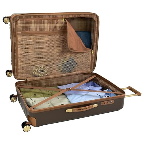 London Fog Southbridge 20 Inch Carry On Expandable Spinner HS, Mocha