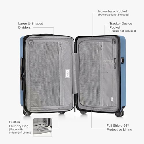 Traveler's Choice Markham Hardside Expandable Luggage with Double Spinner Wheels, Carry-On 21-Inch Suitcase, TSA Lock, 21-Inch, Navy