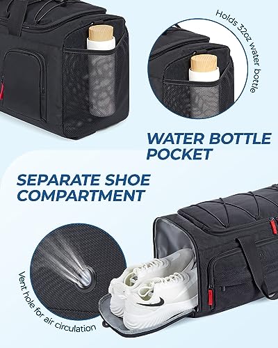 BAGSMART Gym Bag for Women & Men, 35L/63L Sports Travel Duffel Backpack with Shoe Compartment Laptop Compartment, Water Resistant Carry On Weekender Bag for Airplane