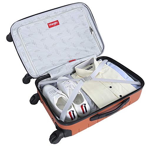 Wrangler Smart Spinner Hardside Luggage, 22-Inch Carry-On, Burnt Orange