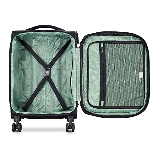 DELSEY PARIS Sky Max 2.0 Softside Expandable Luggage with Spinner Wheels, Black, Carry-on 21 Inch