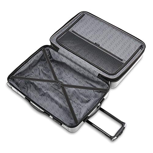 Samsonite Omni 2 Domestic Carry-On Luggage - 22x14x9 Airline-Approved - Features Expandable Polycarbonate Shell, 360° Wheels, TSA Lock - Amazon Exclusive - Artic Silver