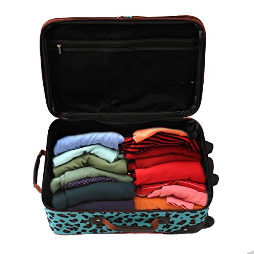 Rockland Blue Leopard 2-piece Lightweight Carry-on Luggage Set