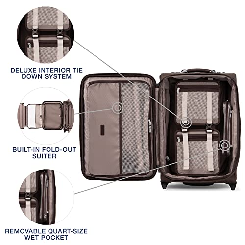 Travelpro Platinum Elite Softside Expandable Carry on Luggage, 2 Wheel Upright Suitcase, USB Port, Men and Women, Rich Espresso, Carry On 22-Inch