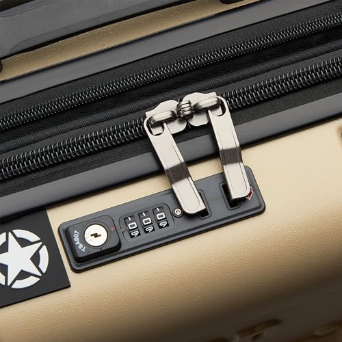 Jeep JH002B Hardside Expandable Luggage with Spinner Wheels, Warm Sand, Carry-On 19 Inch