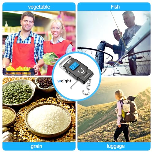 Dr.meter Fish Scale, 110 lb Digital Luggage Scale with Tape