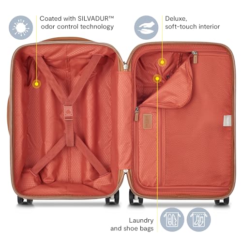 DELSEY PARIS Chatelet Air 2.0 - Hardside Carry-On Luggage 19 Inch - 360° Spinner Wheels - TSA Lock - USB Port - Lightweight Polycarbonate Travel Suitcase, Angora