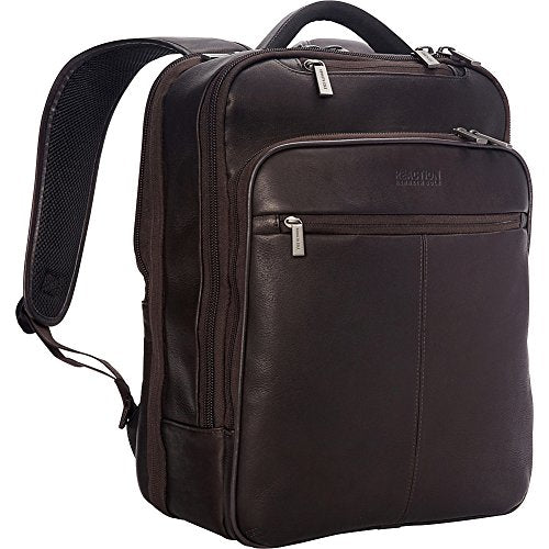 Kenneth Cole REACTION Colombian Leather 16" Manhattan Slim Laptop Travel Backpack, Brown