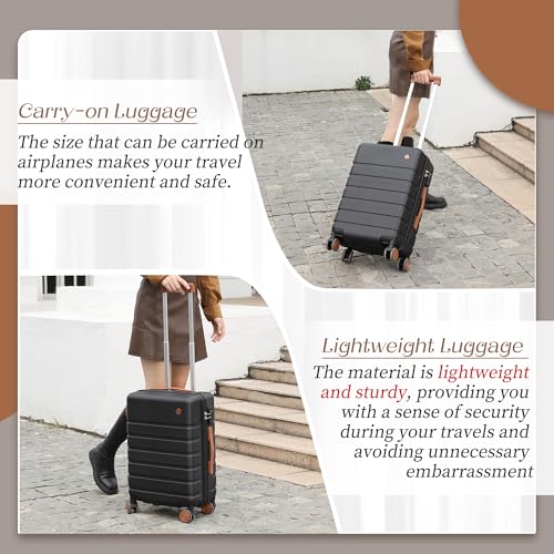 Hulsin 20 Inch Hardside Carry on Luggage with Spinner Wheels and TSA Lock