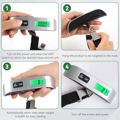 Qxutiwy Luggage Scale, 110 Pounds Digital Luggage Scale Battery Included