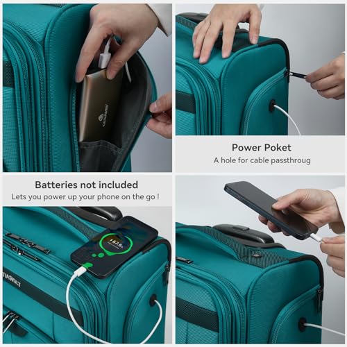 TIAWOLT 16 Inch Underseat Carry on Luggage With Wheels Softside Lightweight Compact Business Suitcases Travel Bag with Spinner Wheels Airline Approved Luggage for Short Trip,Green