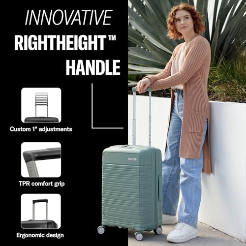 Samsonite Elevation Plus - Carry-On Hardside Luggage with QuickEntry™ Front Compartment - Scratch Resistant Polypropylene Shell, AirTag Holder, TSA Lock, Airline Approved - Triple Black