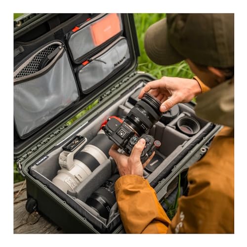 NANUK 935 Pro Photo Kit – Waterproof Travel Camera Hard Case with Padded Dividers and Wheels, 22” x 14” x 9” - Dustproof and Impact Resistant, Airline Carry-On Approved – Olive