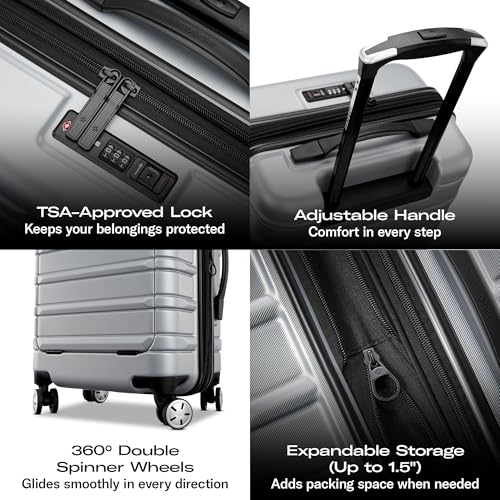 Samsonite Omni 2 Pro Hardside Expandable Luggage with Spinner Wheels, Pro Carry-on, MIDNIGHT BLACK