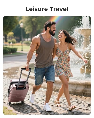 BAGSMART Carry On Luggage 22x14x9 Airline Approved with Spinner Wheels,Lightweight 20 Inch Luggage with TSA Lock,Expandable Hard Shell Carry On Suitcases for Men Women,Black