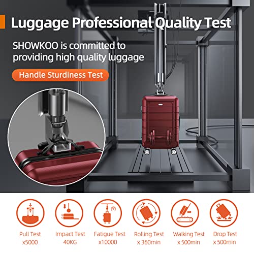 SHOWKOO Luggage Sets with Duffle Bag Expandable 100% PC Durable Suitcase Double Wheels TSA Lock 5pcs Wine Red