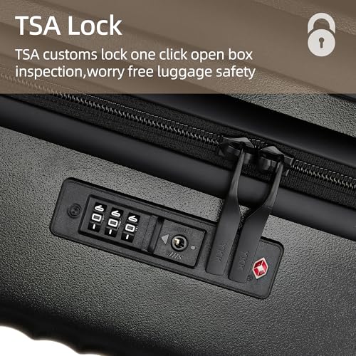 Hulsin 20 Inch Carry on Luggage,Airline Approved 22x14x9 Hard Shell Carry on Suitcase with 360° Spinner Wheels,TSA Lock and Lightweight Hardside Carry-on Luggage for Travel (Black, 20 Inch)