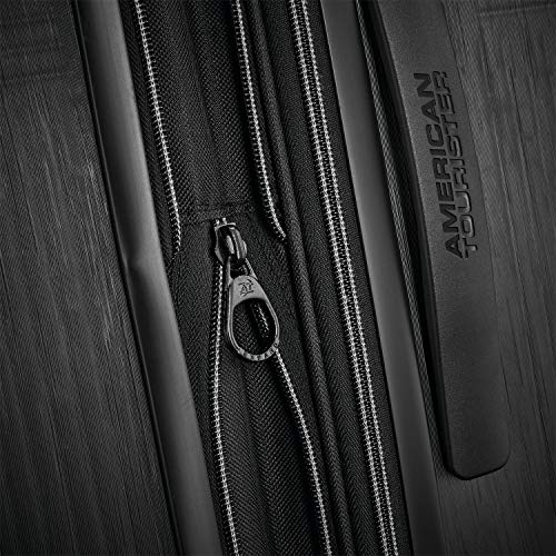 American Tourister Stratum XLT Expandable Hardside Luggage with Spinner Wheels, Jet Black, Carry-On 21-Inch
