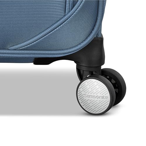 Samsonite Carry-On Soft-Sided Expandable 21-Inch Element Suitcase: Airline Approved for Most Major Airlines, Durable, 360° Spinner Wheels, Adjustable Handle, 2 Front & Side Pocket- CAPTAINS BLUE