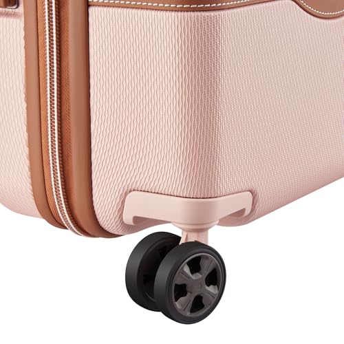 DELSEY PARIS Chatelet Air 2.0 Carry-On Plus Suitcase 20 Inch, Hardside Polycarbonate Luggage, Dual-Density Spinner Wheels, TSA Lock, USB Port, Blush Pink