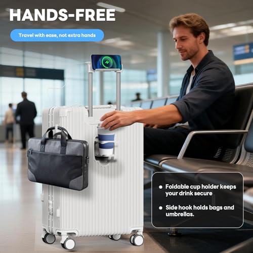 TIYFIY 20 Inch Carry On Luggage Airline Approved, PC Hardshell Suitcase with Front Pocket, USB Charging Ports, Zipperless Aluminum Frame, 360 Spinner Wheels & TSA Lock for Travel
