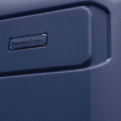 Traveler's Choice Pagosa Hardshell Expandable Luggage with Spinner Wheels, Navy, 22-Inch Carry-on