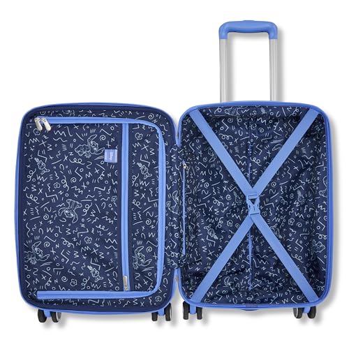 American Tourister STITCH CARRY-ON SPINNER Luggage - Airline Approved, Durable Hardshell with RightHeight Adjustable Handle - Expands 1.5in - Roll Confidentially with Dual 360 Spinner Wheels