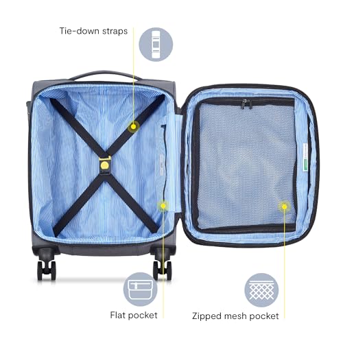 United Colors of Benetton Be Softside Expandable Luggage with Spinner Wheels, Anthracite, Carry-On 19 Inch