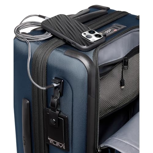 TUMI - Alpha Dual Access Expandable Carry-On Luggage - Zipper Expansion - Durable Ballistic Nylon Lightweight Suitcase -TSA Lock Tracer - Navy