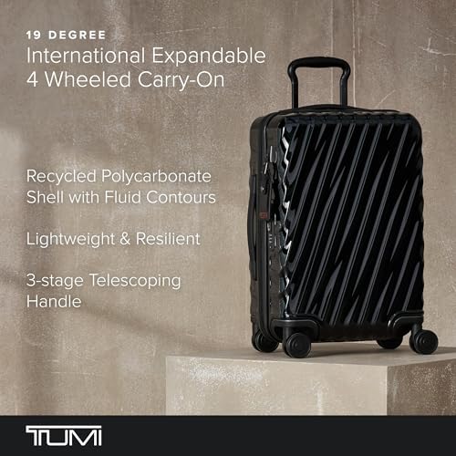 TUMI - 19 Degree Expandable Carry-On - 4-Wheeled Hard Shell Suitcase - 21.8" X 14.0" X 9.0" - Black