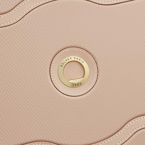 DELSEY PARIS Chatelet Air 2.0 Carry-On Plus Suitcase 20 Inch, Hardside Polycarbonate Luggage, Dual-Density Spinner Wheels, TSA Lock, USB Port, Beige Rose