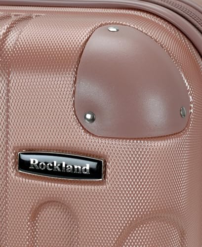 Rockland London Hardside Spinner Wheel Luggage, Carry-On 20", Rose Gold