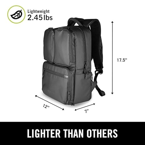 The Kenneth Cole REACTION Ryder 17-Inch Coated Polyester Travel Laptop Backpack Bag, Black