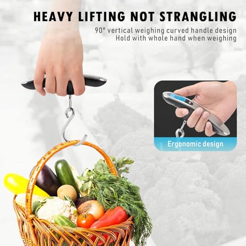 Casbomy Luggage Scale, NEW 2.0 Portable Digital Suitcase Weight Scale with USB Charging, 110 Lb/50kg Luggage Scale with Hook, Travel Scale for Travel, Household and Outdoor