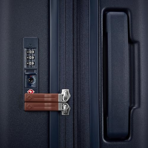 Virtuosa Hardside 21 Inch Carry On Luggage - Airline Approved with 360° Spinner Wheels, RightHeight™ Adjustable Handle - Zippered WetPak™ - TSA Lock - Expandable Light Polycarbonate Shell - Navy