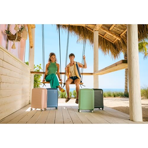 American Tourister Stratum 3.0 Carry-On Spinner, Airline Approved, Durable Hardside Luggage, Expands 1.5", RightHeight™ Adjustable Handle, Elemental Blue