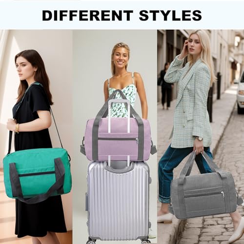 lifwimner Foldable Carry on Luggage Bag 22x14x9 Personal Item Bag for Airplanes Travel Duffel Bag for Women and Men (40L, Navy)