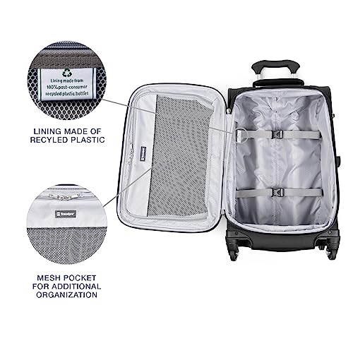 Travelpro Maxlite 5 Softside 2pc Set Expandable Carry On Luggage with 4 Spinner Wheels/Soft Underseat Tote, Lightweight Suitcase, Men and Women, Black